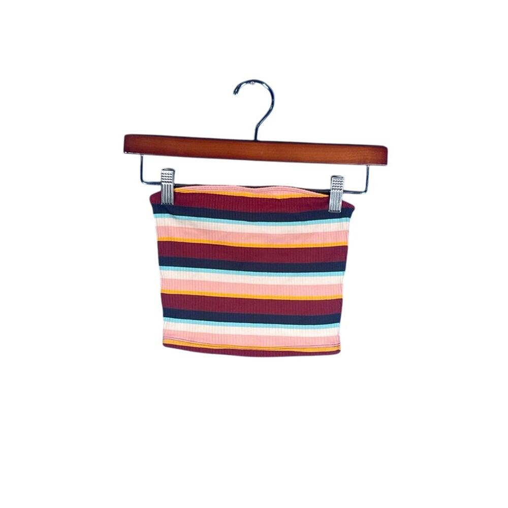 Hollister Tube Top Women’s XS Multicolor Striped Summer Casual Basic Y2K